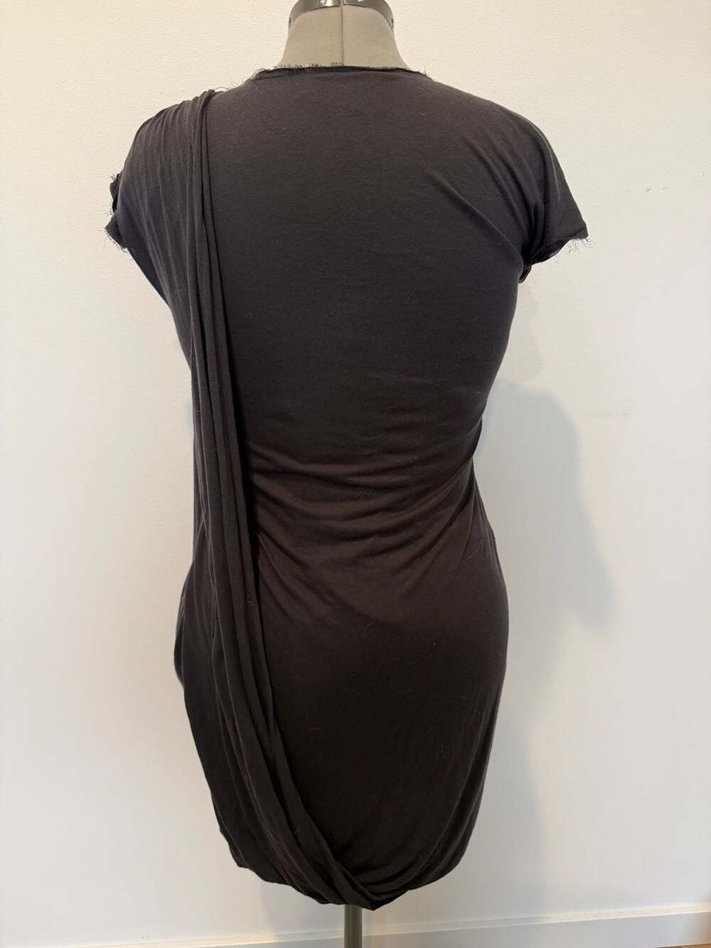 Lanvin Black Draped Twisted Front Silk Blend Dress Size S - Picture 4 of 9